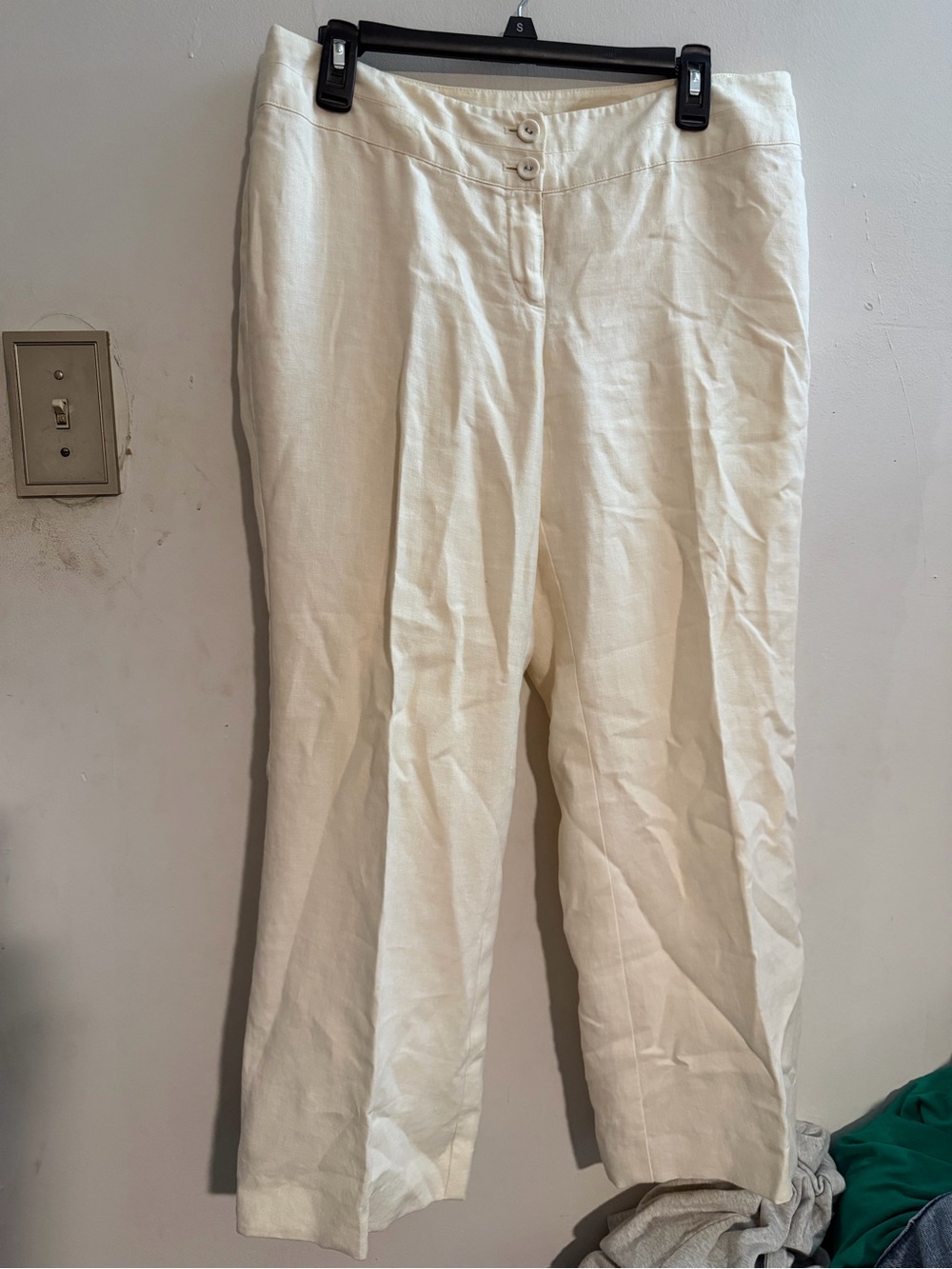 J. Jill Cream Wide-Leg Linen 10 P EUC Trousers